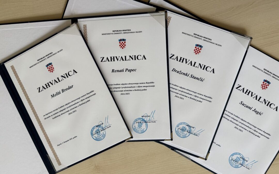 Četiri naše djelatnice među najboljim odgojno-obrazovnim djelatnicima 