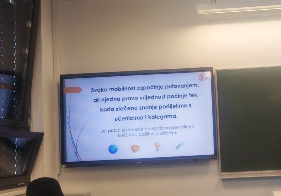 Erasmus+ iskustva predstavljena na Međužupanijskom stručnom vijeću učitelja kemije